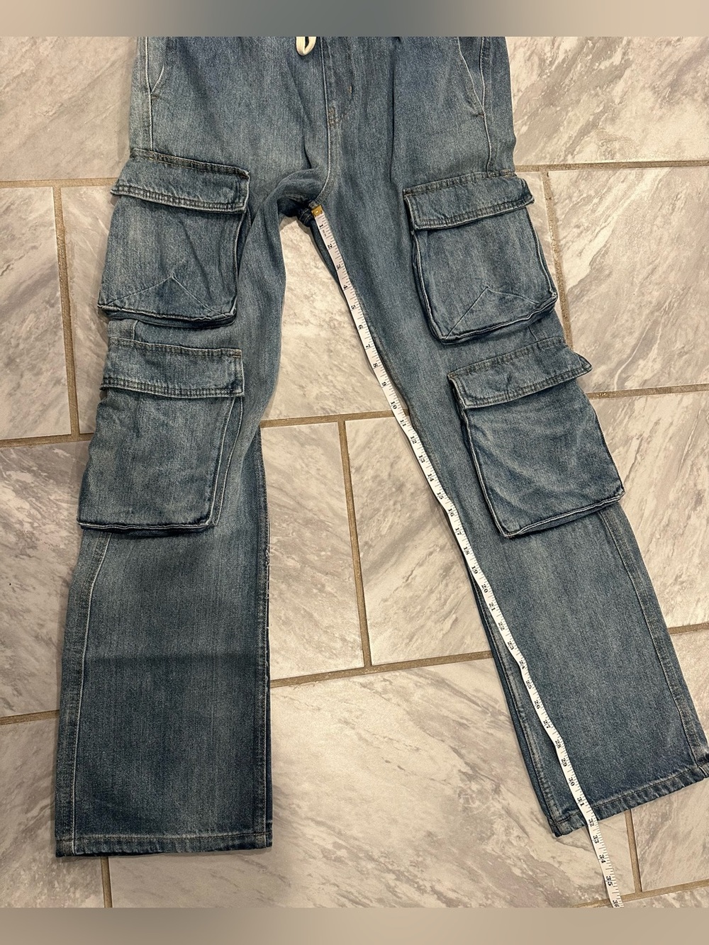 NWT Nova Men Stacked Slim Flare Cargo E-Waist Cargo Jeans Size Small 32L - Picture 4 of 8